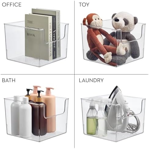 iDesign Open-Front Storage Bin, Clear