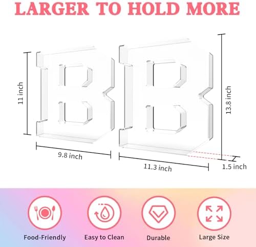 13.8" Acrylic Letter Charcuterie Tray,Fillable Alphabet Box (Letter B)