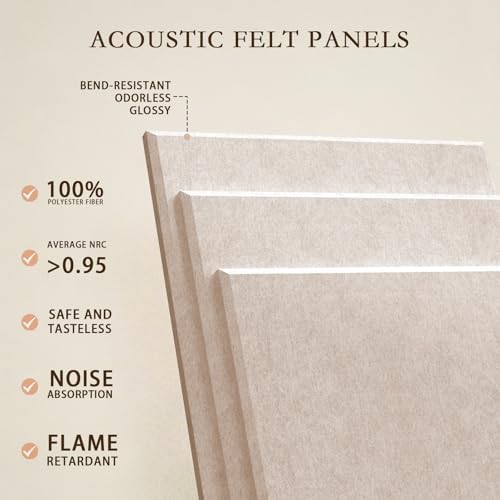 JBER Cork Board Alternative, 6 Pack 36" x 24" Felt Board, Light Camel