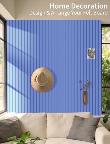 48" x 48" Cork Board Alternative, 16 Pack Felt Bulletin Board Tiles with 30 Adhesive Tabs Wall Push Pin Board for Office Classroom Bedroom Decor