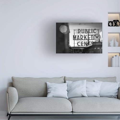 Wrapped Canvas Wall Art - Yale Gurney 'Pike Place Market' Wall Art for Living Room, Bedroom, or Office Décor - 30x47