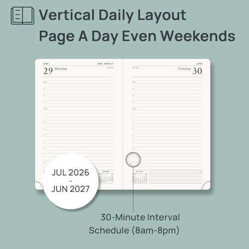 POPRUN 2026-2027 Daily Planner One Page Per Day, 8.5" x 12", Day Planner