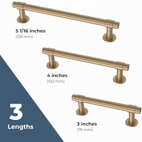 Franklin Brass Francisco (5-Pack) Cabinet Handles 4" Hole Center Pulls | Champagne Bronze Hardware Kitchen Door, Drawers, Dressers, Furniture P29617Z-CZ-B1