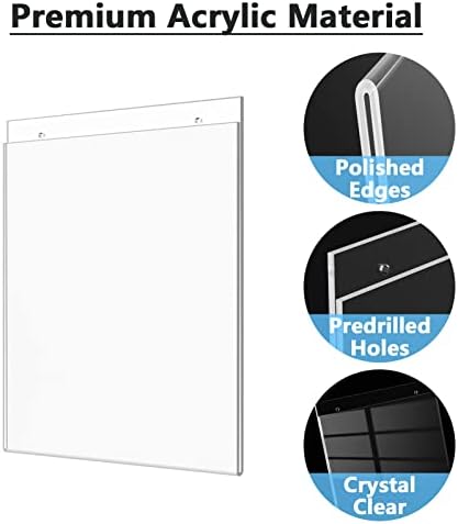 MaxGear Acrylic Wall Mount Sign Holder, 8.5 x 11 Vertical, 24 Pack