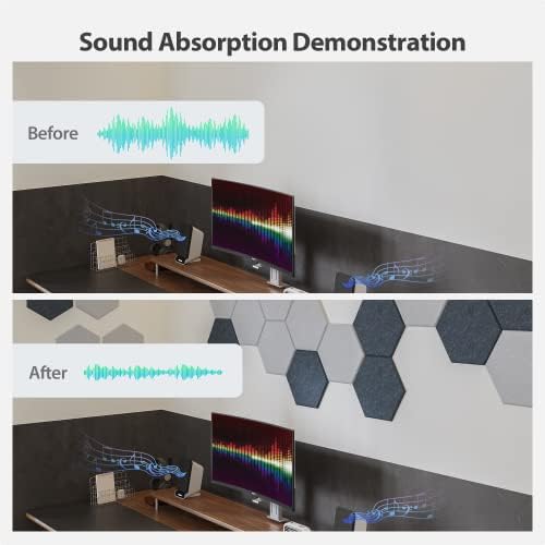 12 Pack Hexagon Acoustic Panels Self Adhesive Sound Proof Foam(Beige)
