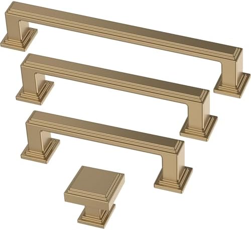 Franklin Brass 10 Pack Champagne Bronze Gold Cabinet Knobs 1 inch (25mm) Kitchen Cabinet Handles and Drawer Knobs for Cupboards, Dressers, Furniture, Bathroom Vanity |Stepped