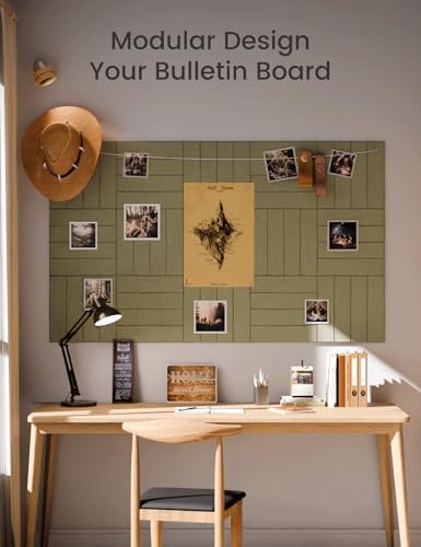 Fluxynara Felt Bulletin Board & Cork Board Alternative, Olive Green