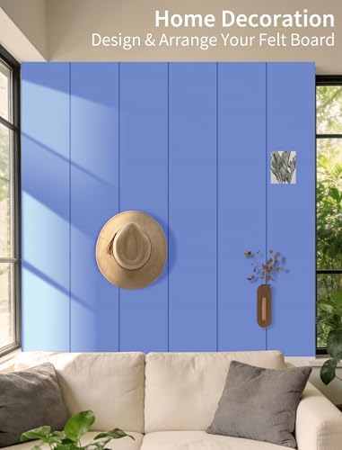 48" x 48" Cork Board Alternative, 16 Pack Felt Bulletin Board Tiles with 30 Adhesive Tabs Wall Push Pin Board for Office Classroom Bedroom Decor