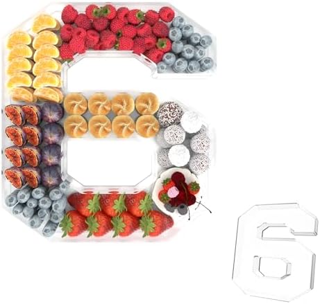 11" Acrylic Number Charcuterie Tray, Fillable Charcuterie Box (Number 6)