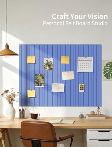48" x 48" Cork Board Alternative, 16 Pack Felt Bulletin Board Tiles with 30 Adhesive Tabs Wall Push Pin Board for Office Classroom Bedroom Decor