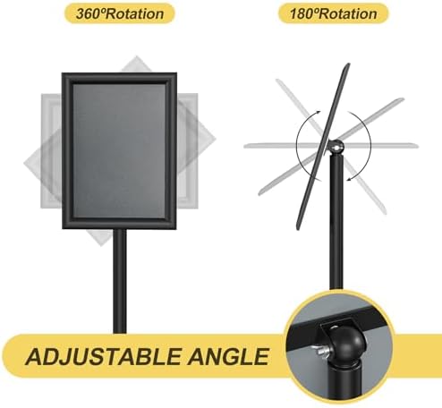 Relx Sign Holder Stand 8.5x11 inch - Adjustable Floor Standing Sign Holder - Signage Stand with Snap-Open Frame Display for Malls,Schools,Restaurants