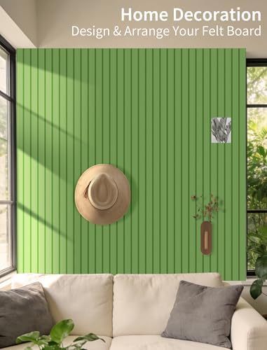 48" x 24" Cork Board Alternative, 8 Pack Felt Bulletin Board Tiles with 30 Adhesive Tabs Wall Push Pin Board for Office Classroom Bedroom Decor