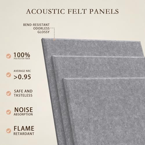 JBER Cork Board Alternative, 6 Pack 36" x 24" Felt Board, Light Gray