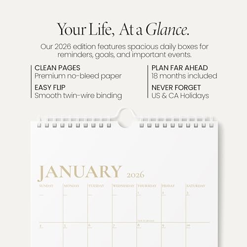Karto Wall Calendar 2026 11x17 in - Golden