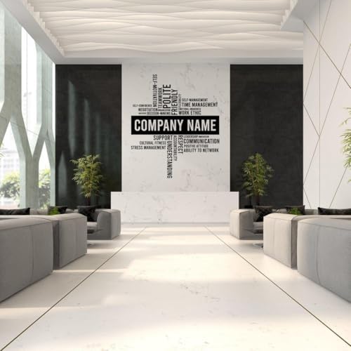 Elegant Workspace Decal: Office Wall Stickers for Aesthetic Enhancement 71 x 71