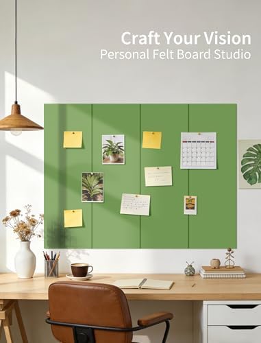48" x 24" Cork Board Alternative, 8 Pack Felt Bulletin Board Tiles with 30 Adhesive Tabs Wall Push Pin Board for Office Classroom Bedroom Decor