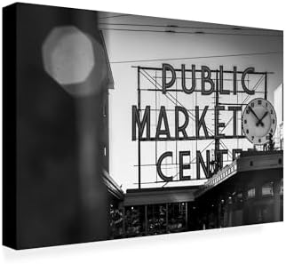 Wrapped Canvas Wall Art - Yale Gurney 'Pike Place Market' Wall Art for Living Room, Bedroom, or Office Décor - 30x47