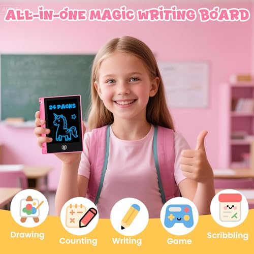 32 Pack 4.4 Inch Mini LCD Writing Tablet for Kids, Erasable and Reusable Toddler Doodle Board, Ideal School or Party Favors Gift for Age 3 Years Old and Above
