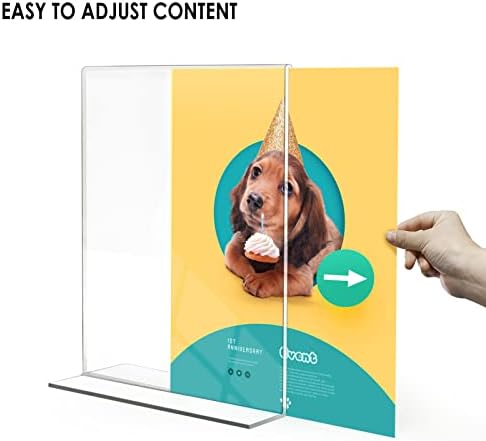 Relx Acrylic Sign Holder 8.5 x 11, Plastic Frame Flyer Holder, Double Frames Clear Acrylic Display Stand for Store, Restaurant (20 pack)