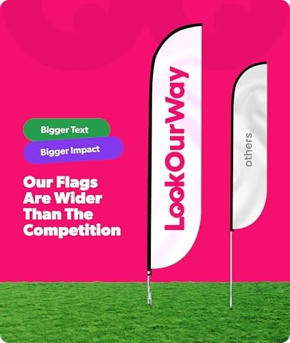 LookOurWay 12 Ft Feather Flag Banner, Financial Service, Check Cashing