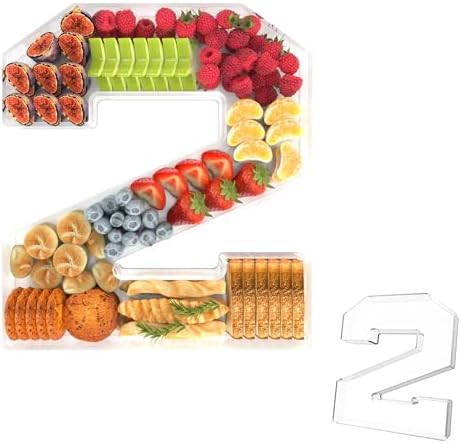 11" Acrylic Number Charcuterie Tray, Fillable Charcuterie Box (Number 2)