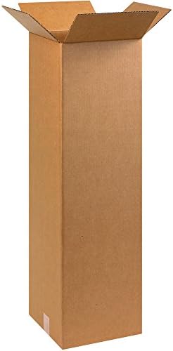 Box USA Moving Boxes Tall 10" x 10" x 30"Pack of 10, Durable Kraft Corrugated Boxes for Shipping, Packaging, Moving & Storage Boxes