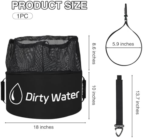 Nilight 1 Pack RV Sewer Hose Storage Bag Waterproof Black with Mesh Top