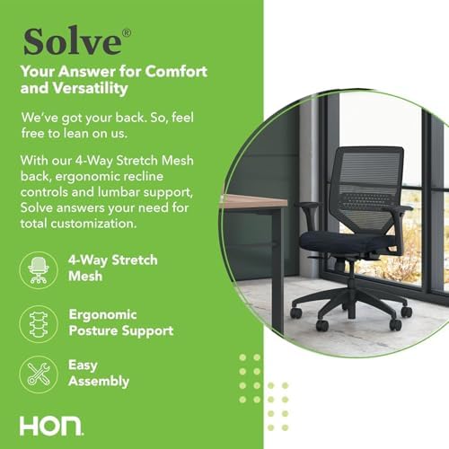 HON Solve Ergonomic Office Chair, Lumbar Support, Desk Chair, Iris