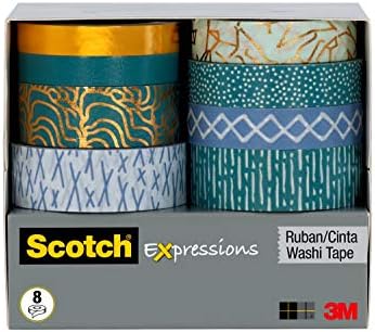 Scotch Expressions Washi Tape, 8 Rolls/Pack (C1017-8-P6)