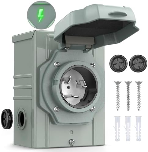 Nilight 50AMP Generator Power Inlet Box Pre-drilled ETL Listed NEMA SS2-50P