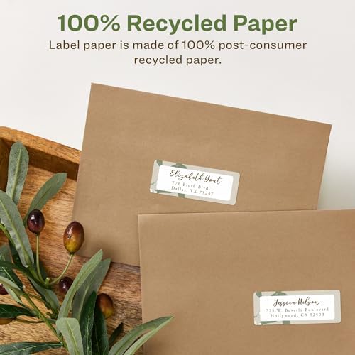Avery® EcoFriendly Recycled Address Labels, 1" x 2-5/8", White, Permanent Label Adhesive, 3,000 Printable Labels (48460)