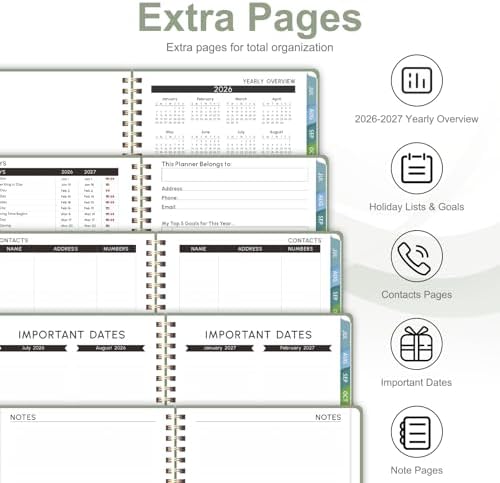 Planner 2026-2027, Weekly and Monthly Academic Planner, July 2026 - June 2027, Hardcover Calendar Agenda Book for School Year Planning, School Supplies for Teacher and Student, Letter Size(8.5'' x 11'')