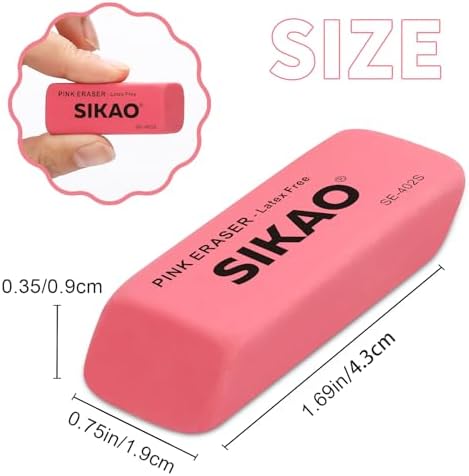 Pink Erasers, 60 Pack Pencil Erasers
