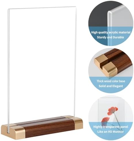 Acrylic Sign Holder 8.5 x 11, 3 Pack Double-Side Vertical Display Stand