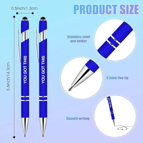 30 PCS Motivational Bulk Pens with Stylus Tip Gifts Black Ink