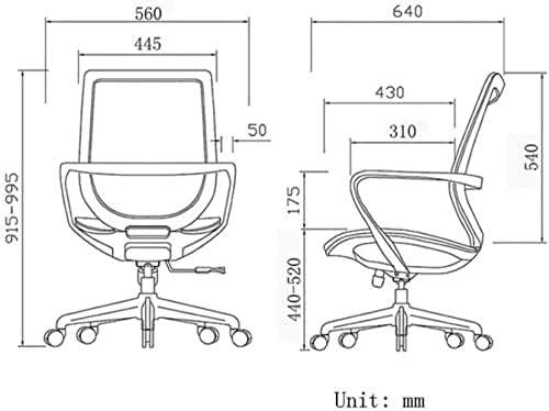 Office Chair Mesh Computer Chair with Lumbar Support Arm Modern Swivel Office Chair (Colour: B) (Colour: B) (C)
