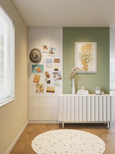 Thick Felt Pin Board Tiles 24 Pack, 11.8x11.8 Bulletin Board for Wall