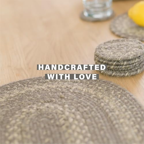 Homespice Grey Cloud Jute Braided Placemats, Rect 13x19 Set of 4