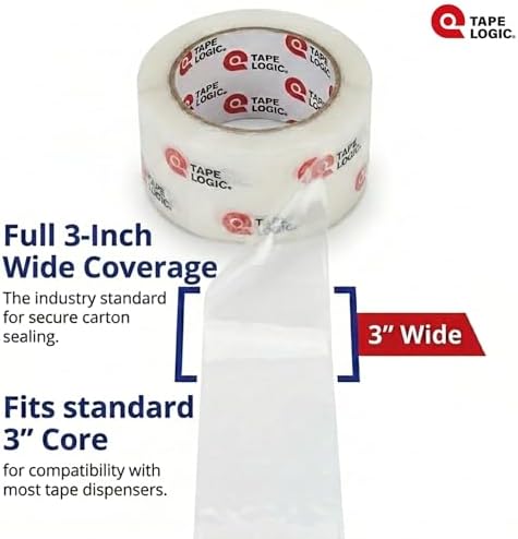 Tape Logic Packing Tape (6-Rolls), 3" x 110 yd - Strong Packaging Tape Refill for Shipping, Moving, Order Fulfillment, Acrylic 2.2 Mil