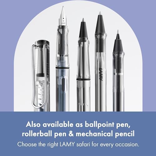 LAMY safari vista - Fountain Pen with ergonomic grip & polished steel nib in size EF - ideal for any Writing & Calligraphy - including LAMY T 10 blue cartridge - Right-Handed