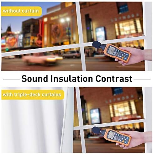 NICETOWN Noise Insulation Curtain Panels, Pair of Energy Smart & 100% Blackout Drapes for Dining Room Window, Thermal Insulated Guest Room Lined Window Dressing (Pure White, 52 x 72 inch)