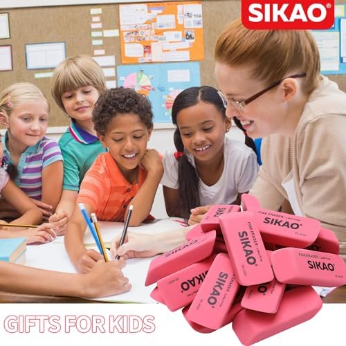 Pink Erasers, 60 Pack Pencil Erasers
