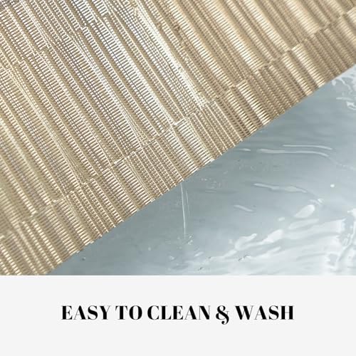 Placemats Set of 8 Vinyl/Plastic Woven Place Mats for Kitchen Table Indoor/Outdoor Washable Placemat Wipeable Dining Table Mats (Ombre Glod,8)
