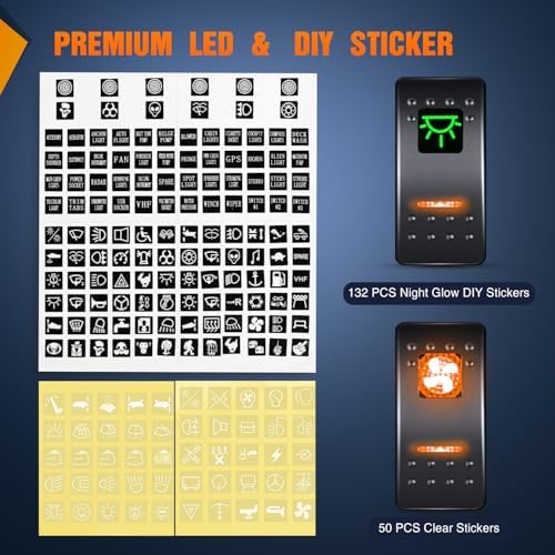 Nilight 2 Gang Rocker Switch Panel with PD Type C and USB Charger Voltmeter