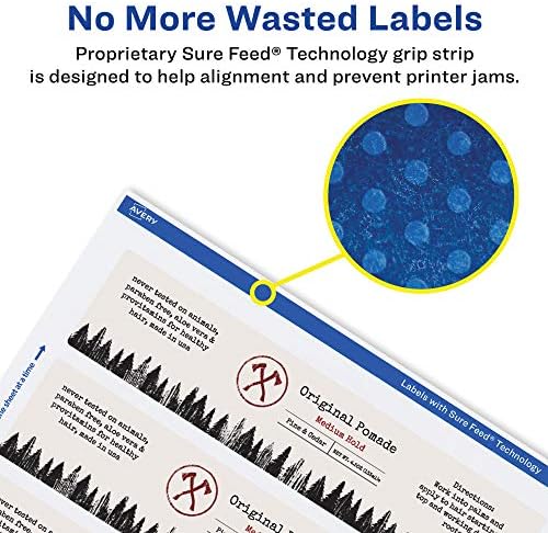 Avery Printable Durable White Rectangle Labels, Sure Feed Technology, 3" x 7", Print-to-the-Edge, Waterproof Labels, Laser & Pigment-Based Inkjet Compatible, 150 Total