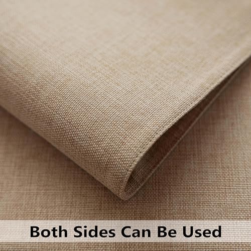 Demetex Linen Placemats Set of 4 Heat Resistant Cloth Placemats Table Place Mats Burlap Plate Mats for Dining Kitchen Banquet, Light Linen