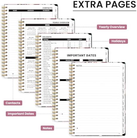 Large Planner 2026-2027, A4 (8.5" x 11") Hardcover Weekly & Monthly Planner July 2026 - June 2027 with Monthly Tabs, Academic Planner for School, Work and Office, Blush Garden