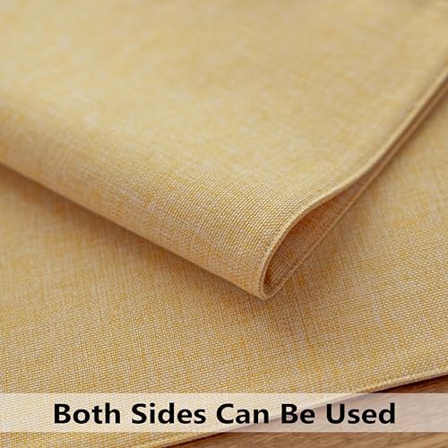 Demetex Yellow Placemats Set of 4 Fabric Table Place Mats for Dinner Heat Resistant Cloth Placemat for Kitchen Dining Tables, Yellow