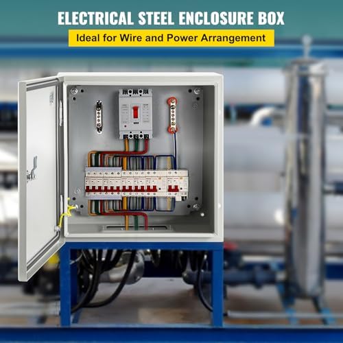 VEVOR NEMA Steel Enclosure, 12" x 12" x 8" NEMA 4X Steel Electrical Box,IP66 Waterproof & Dustproof,Outdoor/Indoor Electrical Junction Box,with Mounting Plate