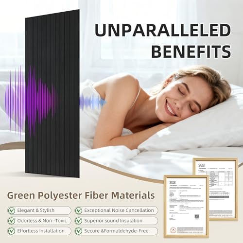 TO-TH Acoustic Panels 10 Pack Decorative Noise Cancelling Wall Panel, smoky